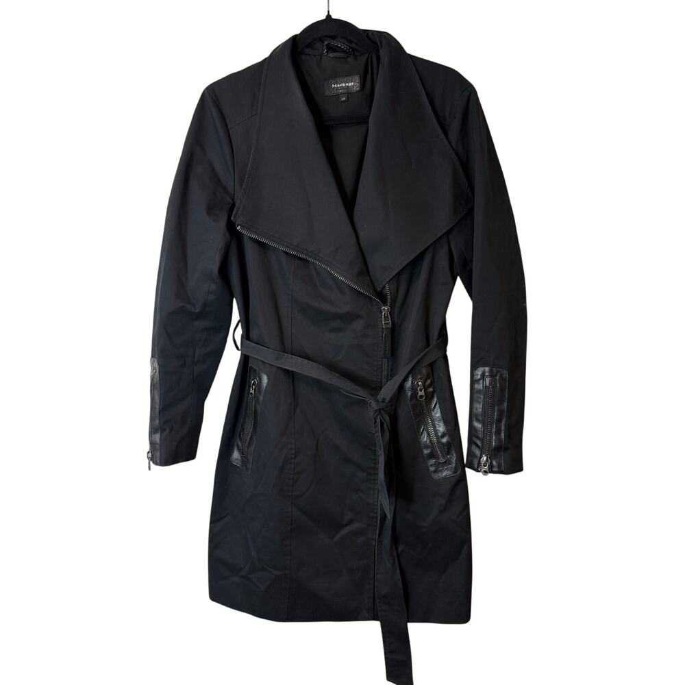 Mackage Women's Estela Belted‎ Trench Coat Black Large